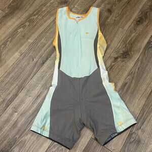 Pearl Izumi Select Tri Suit Teal Orange Women’s M Cycling Training Compression